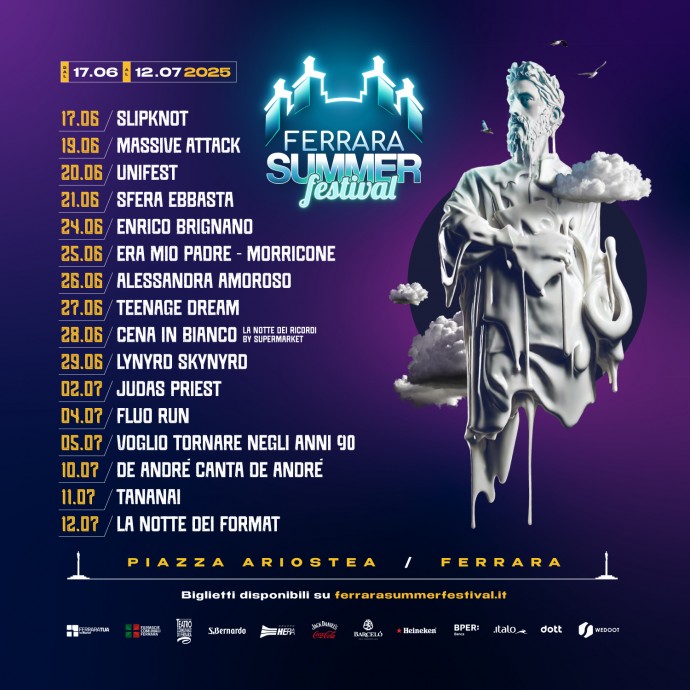 Ferrara Summer Festival: il programma della VI edizione dal 17 giugno al 12 luglio in Piazza Ariostea (FE)